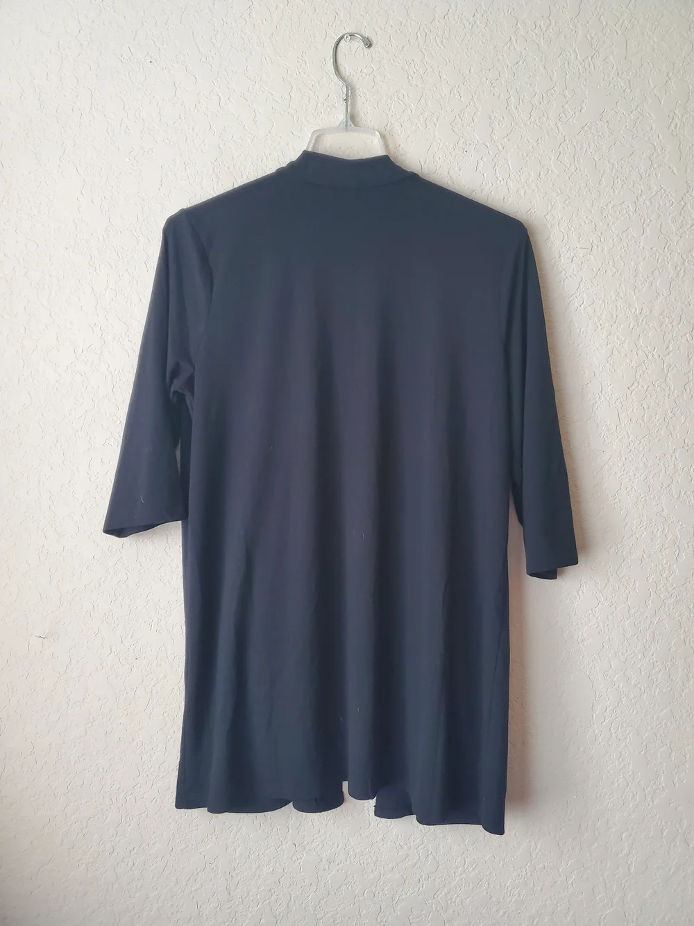 Zenana Black Open Front Cardigan 3XL Plus Size Pocket 3/4 Sleeve Knit Kimono